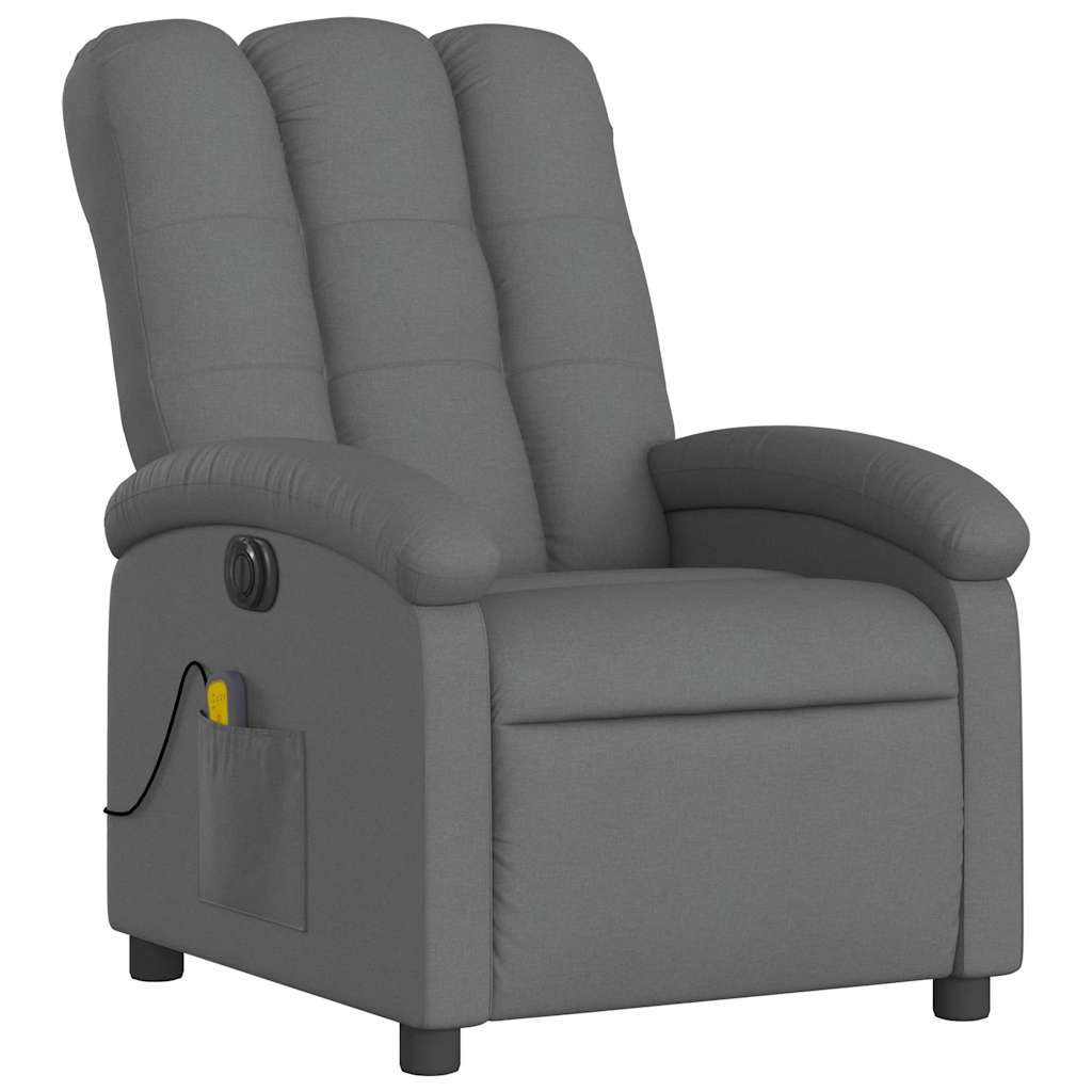 Fauteuil inclinable de massage électrique gris foncé tissu - XIOS