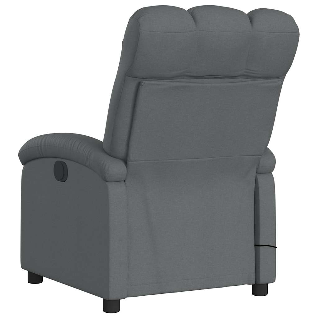 Fauteuil inclinable de massage électrique gris foncé tissu - XIOS