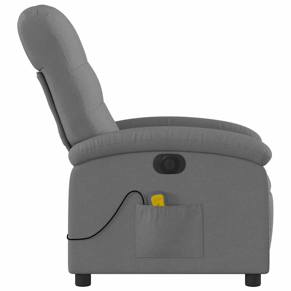 Fauteuil inclinable de massage électrique gris foncé tissu - XIOS