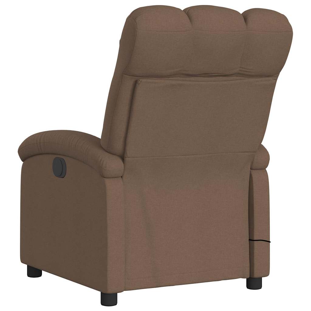 Fauteuil inclinable de massage électrique marron tissu - XIOS
