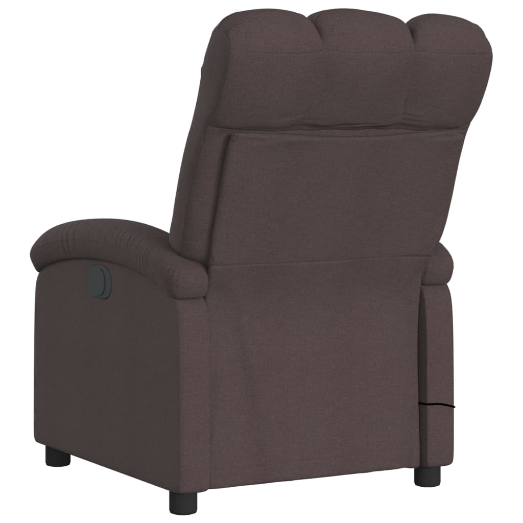 Fauteuil de massage inclinable électrique Marron foncé Tissu - XIOS