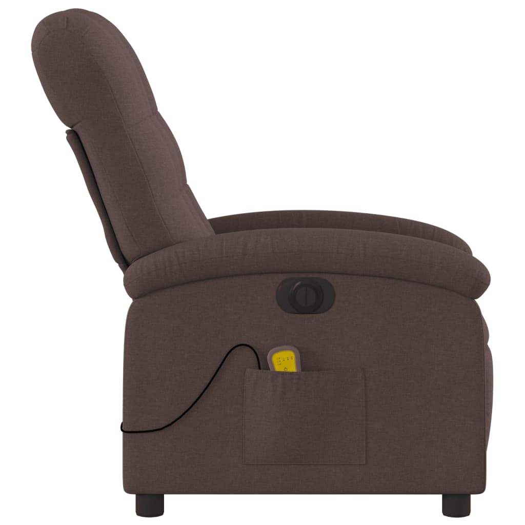 Fauteuil de massage inclinable électrique Marron foncé Tissu - XIOS