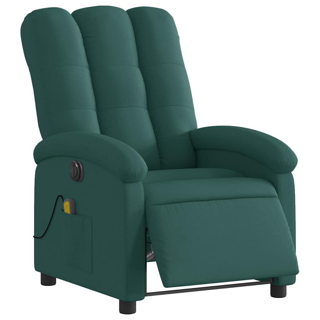 Fauteuil de massage inclinable électrique Vert foncé Tissu - XIOS
