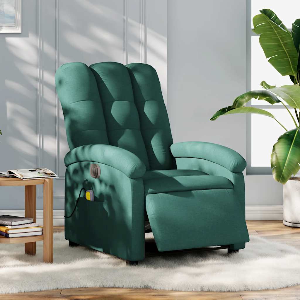 Fauteuil de massage inclinable électrique Vert foncé Tissu - XIOS