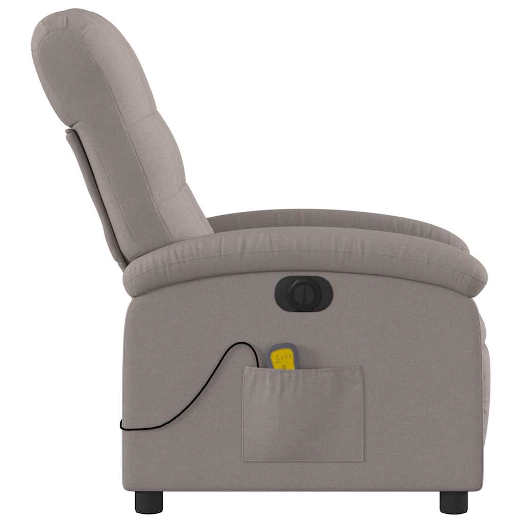 Fauteuil de massage inclinable électrique Taupe Tissu - XIOS