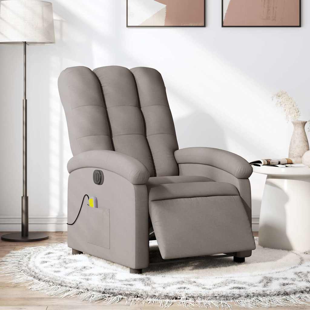 Fauteuil de massage inclinable électrique Taupe Tissu - XIOS