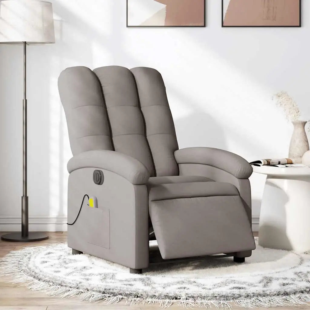 Fauteuil de massage inclinable électrique Taupe Tissu - XIOS