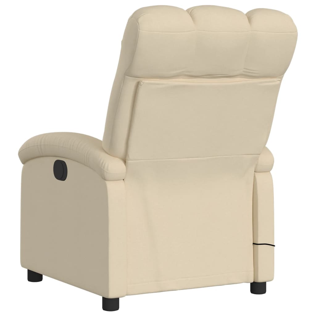 Fauteuil inclinable de massage électrique crème tissu - XIOS