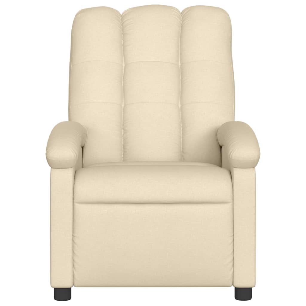 Fauteuil inclinable de massage électrique crème tissu - XIOS
