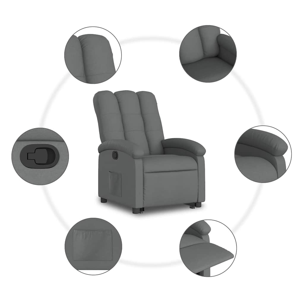 Fauteuil inclinable Gris foncé Tissu - XIOS