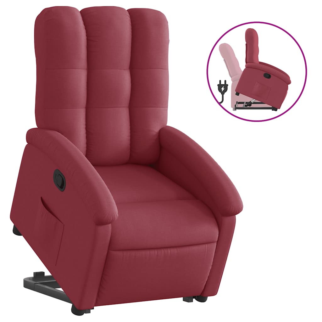 Fauteuil inclinable rouge bordeaux tissu - XIOS