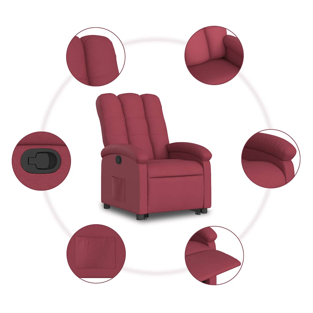 Fauteuil inclinable rouge bordeaux tissu - XIOS