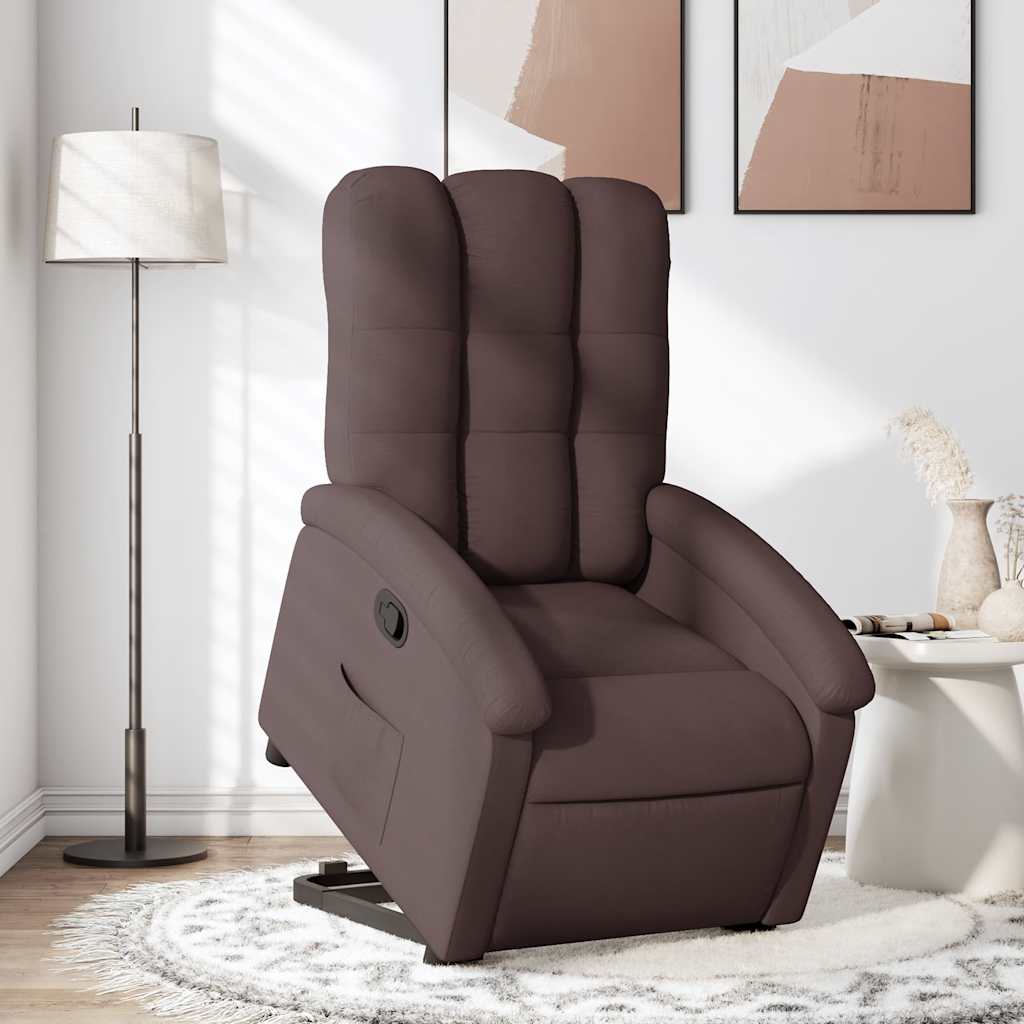 Fauteuil inclinable marron foncé tissu - XIOS