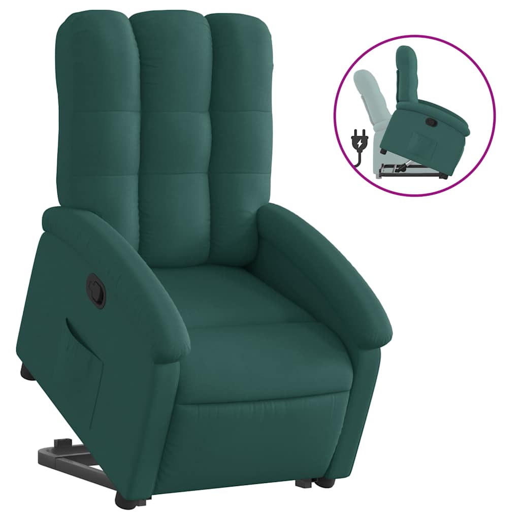 Fauteuil inclinable vert foncé tissu - XIOS