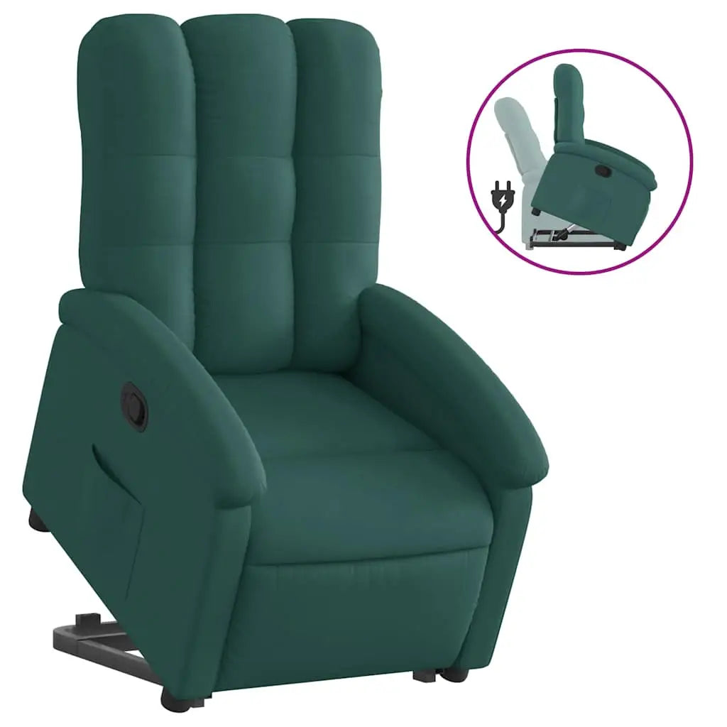 Fauteuil inclinable vert foncé tissu - XIOS
