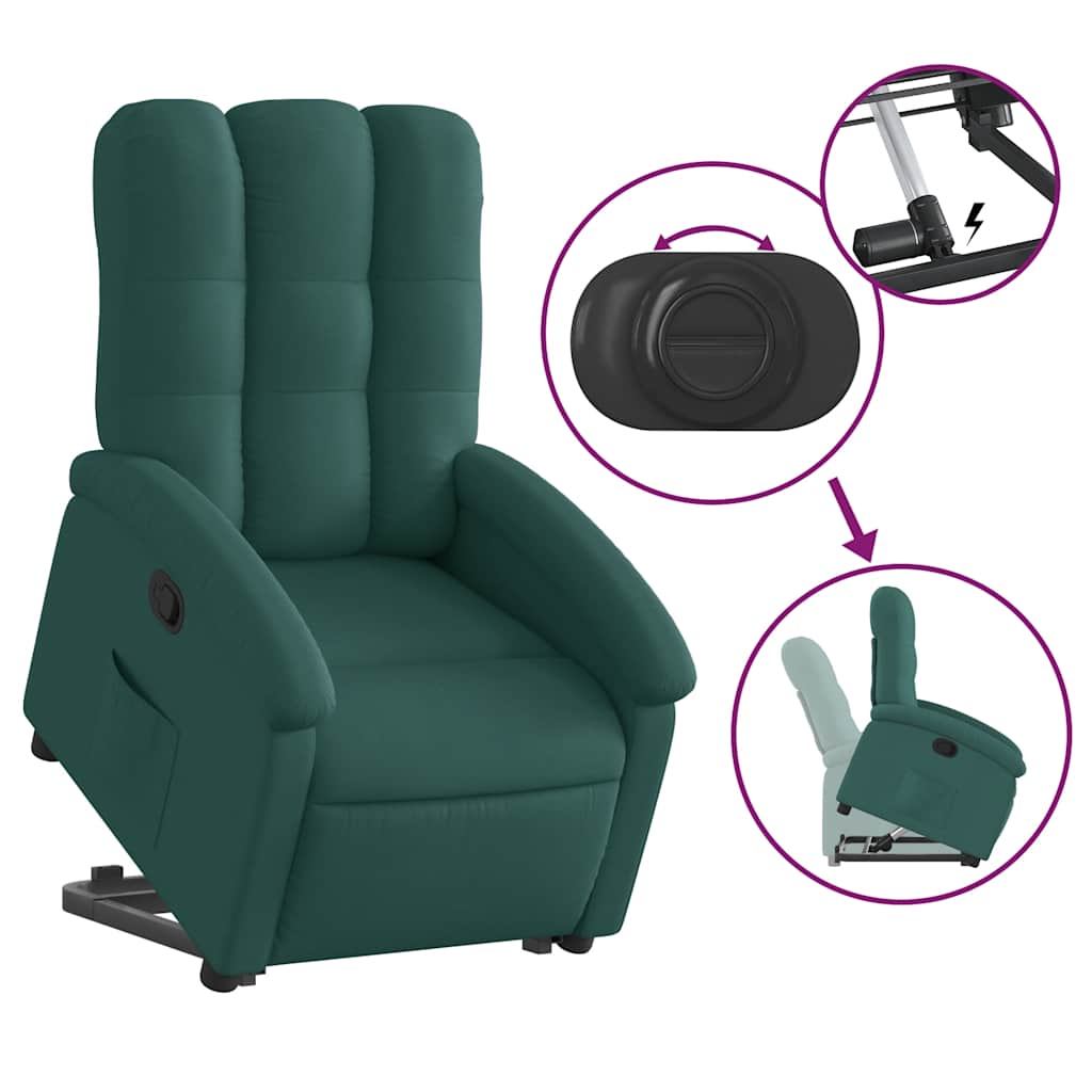 Fauteuil inclinable vert foncé tissu - XIOS