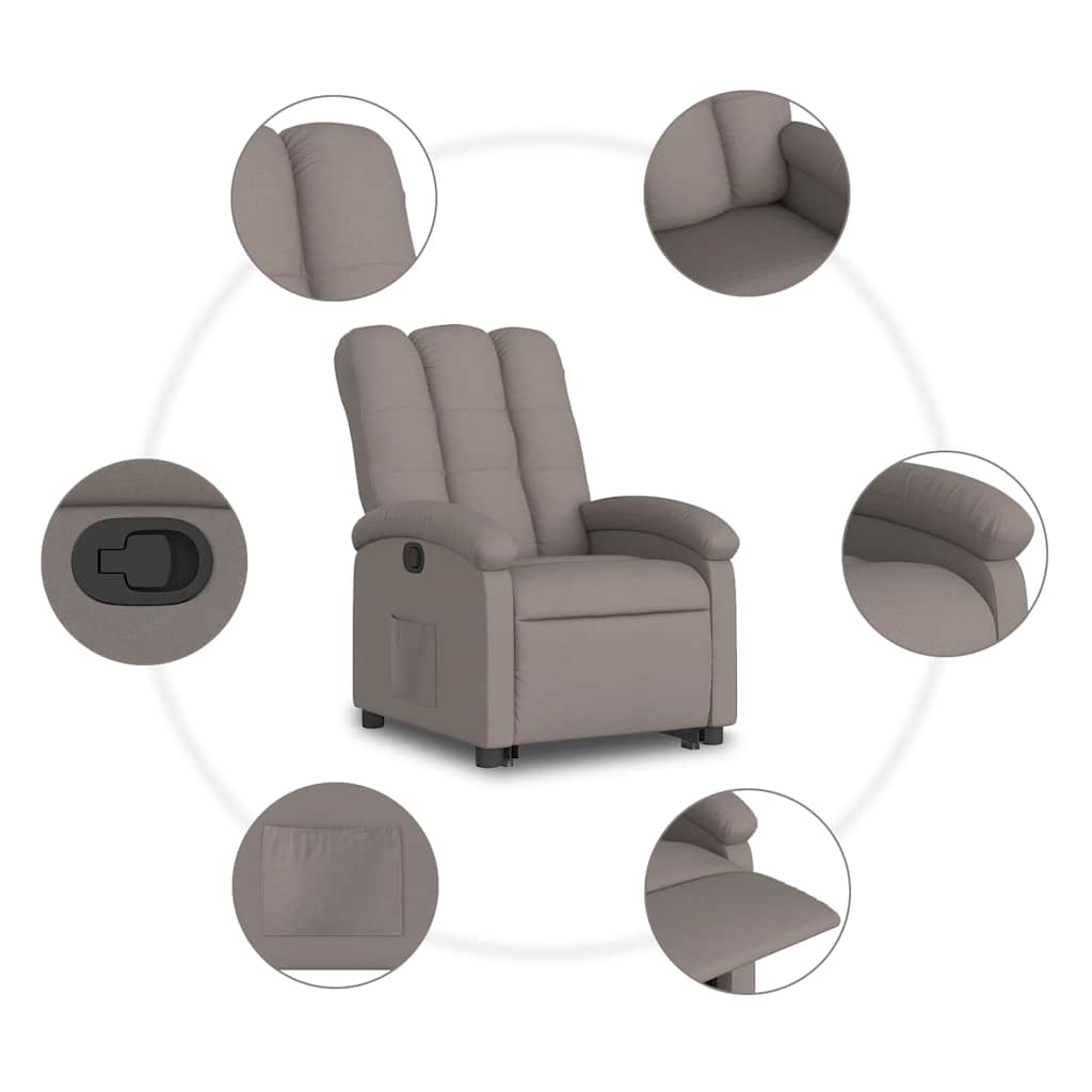 Fauteuil inclinable taupe tissu - XIOS