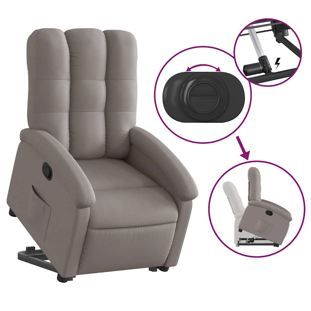 Fauteuil inclinable taupe tissu - XIOS