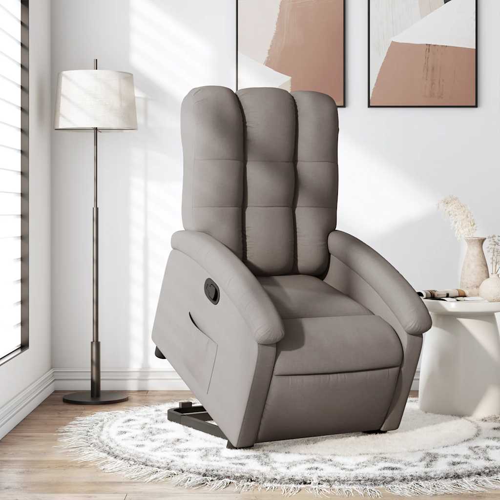 Fauteuil inclinable taupe tissu - XIOS