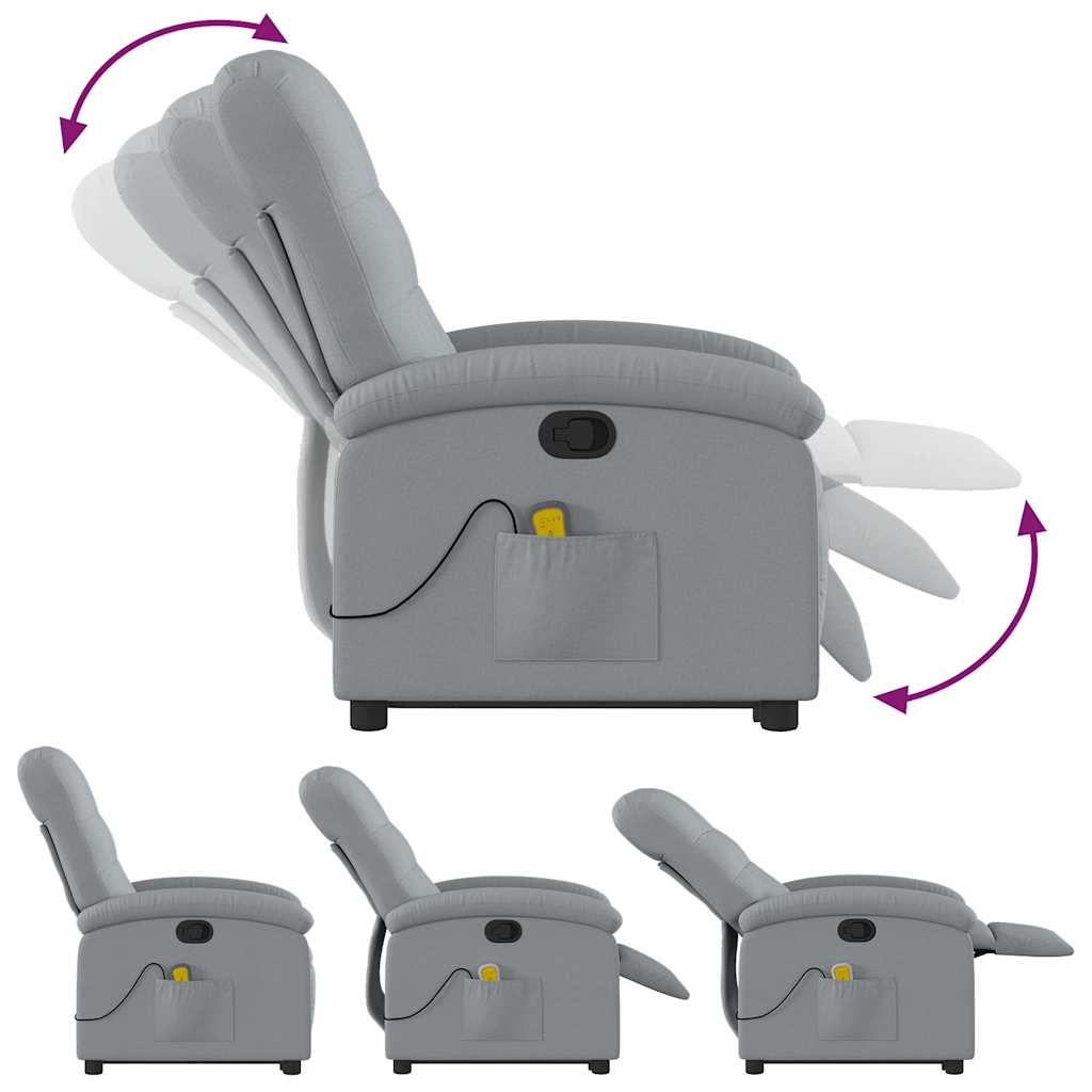 Fauteuil de massage inclinable Gris clair Tissu - XIOS