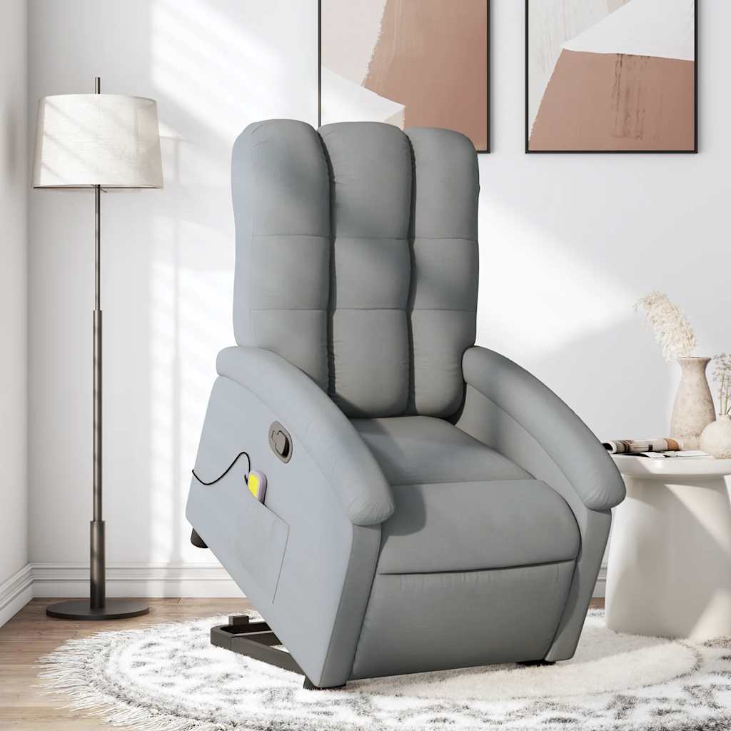 Fauteuil de massage inclinable Gris clair Tissu - XIOS
