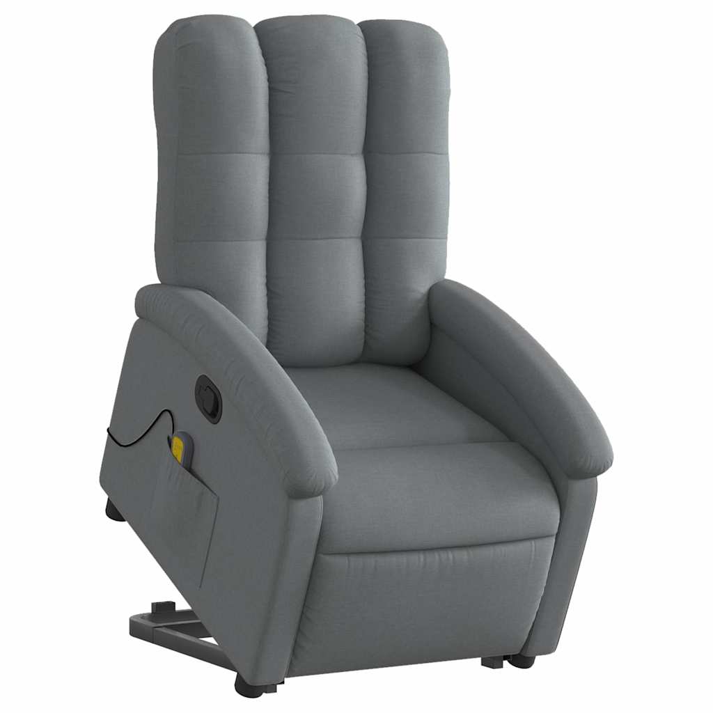 Fauteuil de massage inclinable Gris foncé Tissu