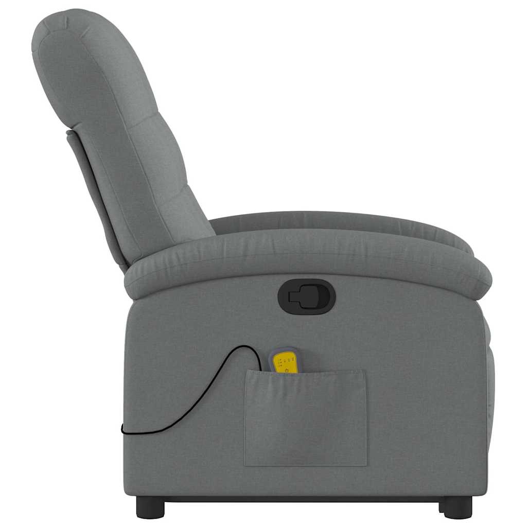 Fauteuil de massage inclinable Gris foncé Tissu