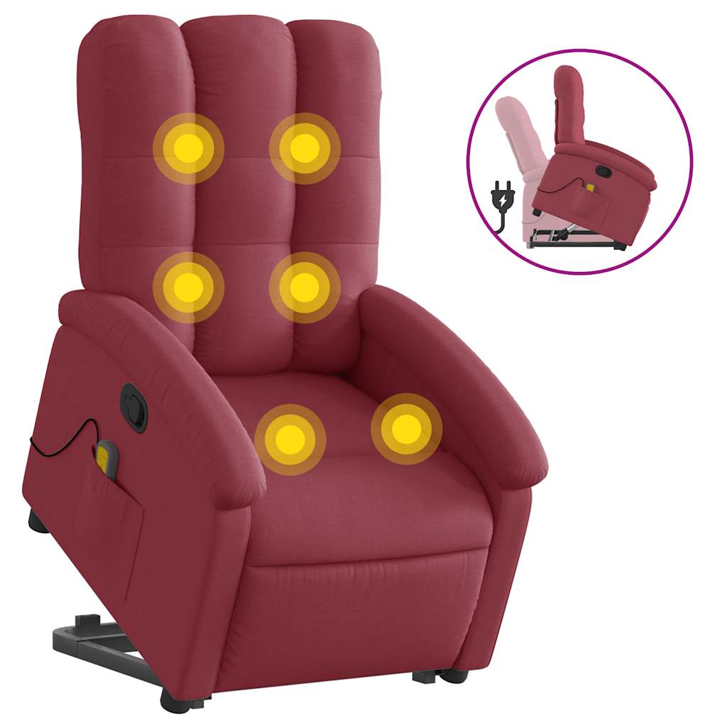Fauteuil inclinable de massage Rouge bordeaux Tissu - XIOS