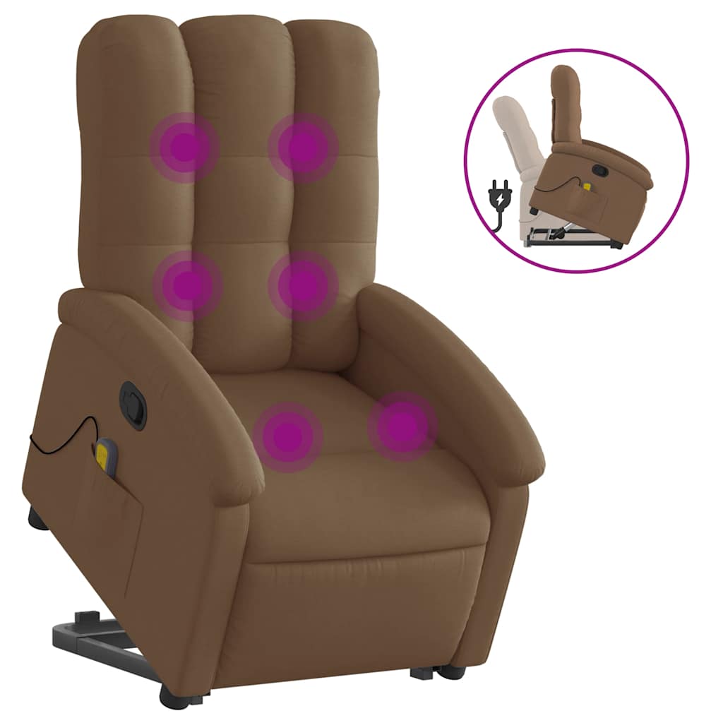 Fauteuil de massage inclinable Marron Tissu - XIOS