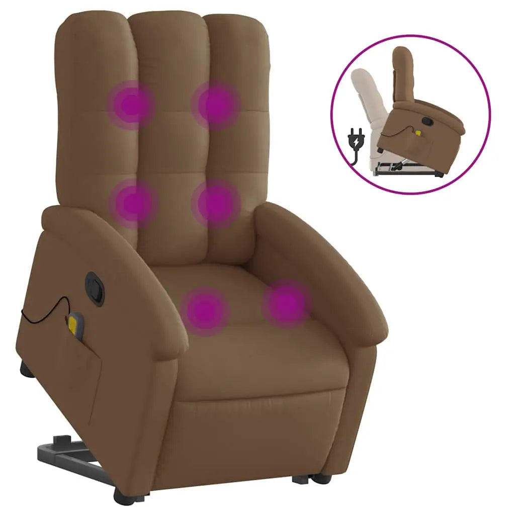 Fauteuil de massage inclinable Marron Tissu - XIOS