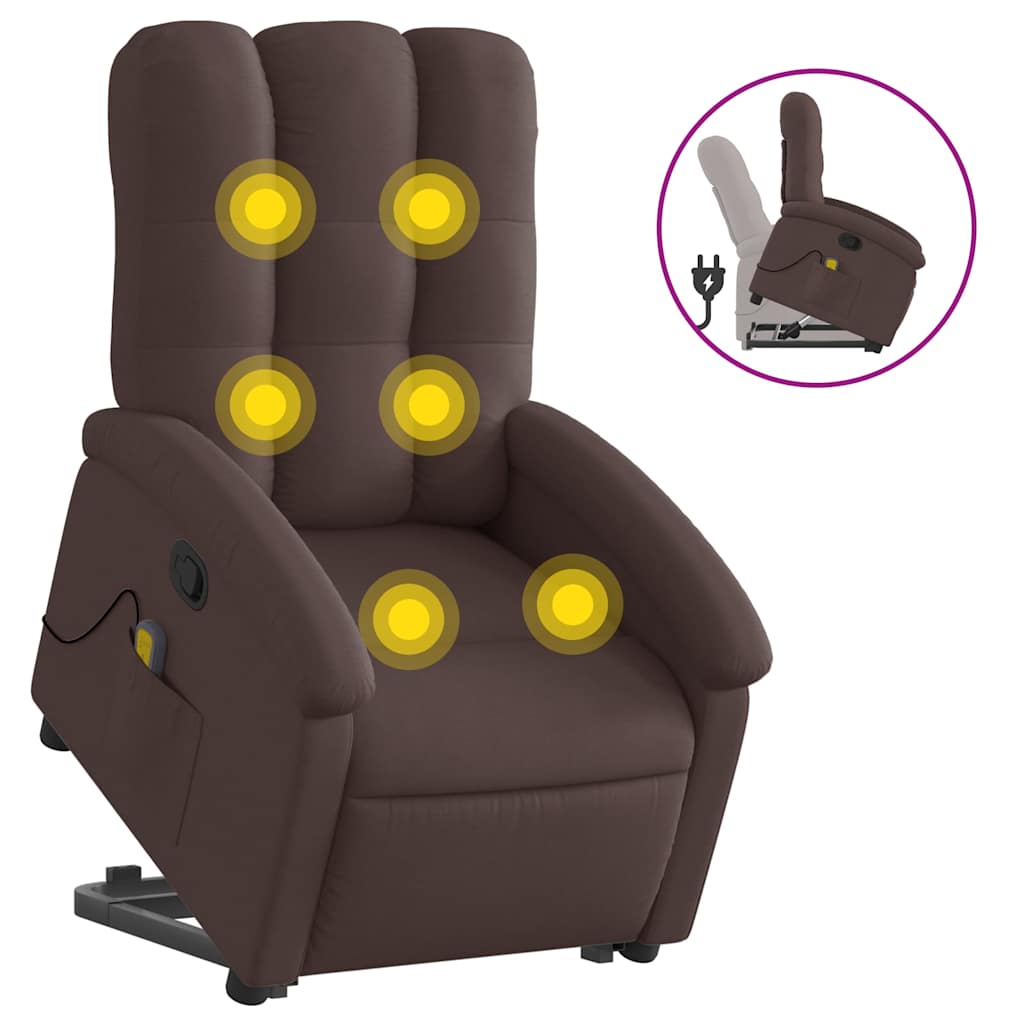 Fauteuil inclinable de massage Marron foncé Tissu - XIOS