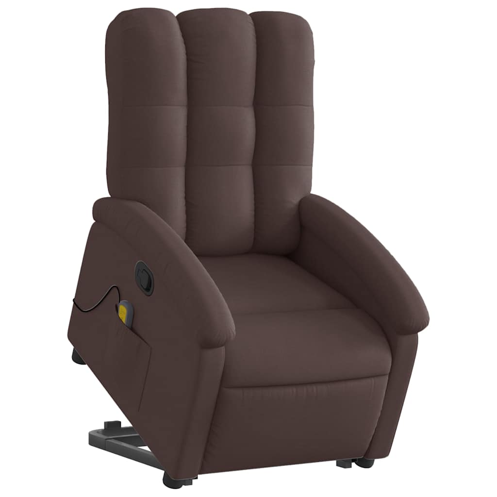 Fauteuil inclinable de massage Marron foncé Tissu