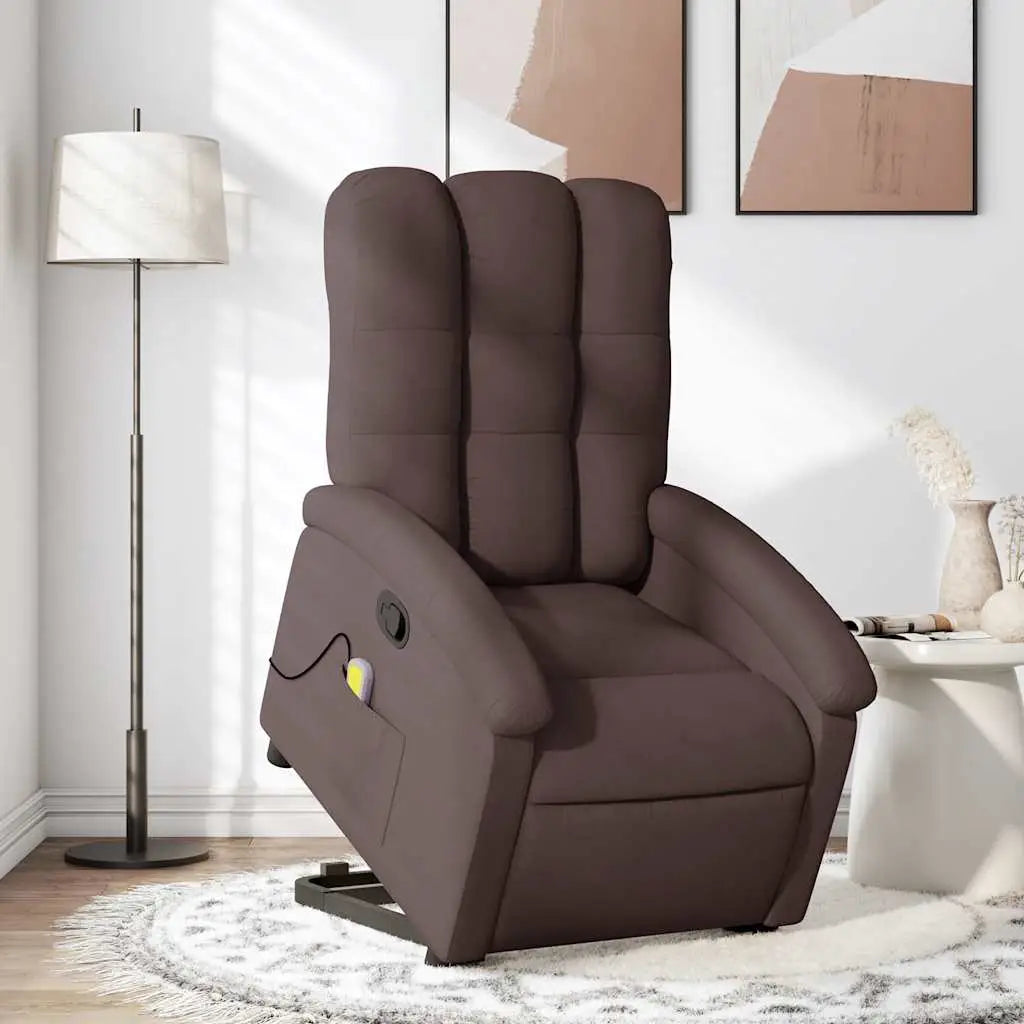 Fauteuil inclinable de massage Marron foncé Tissu - XIOS