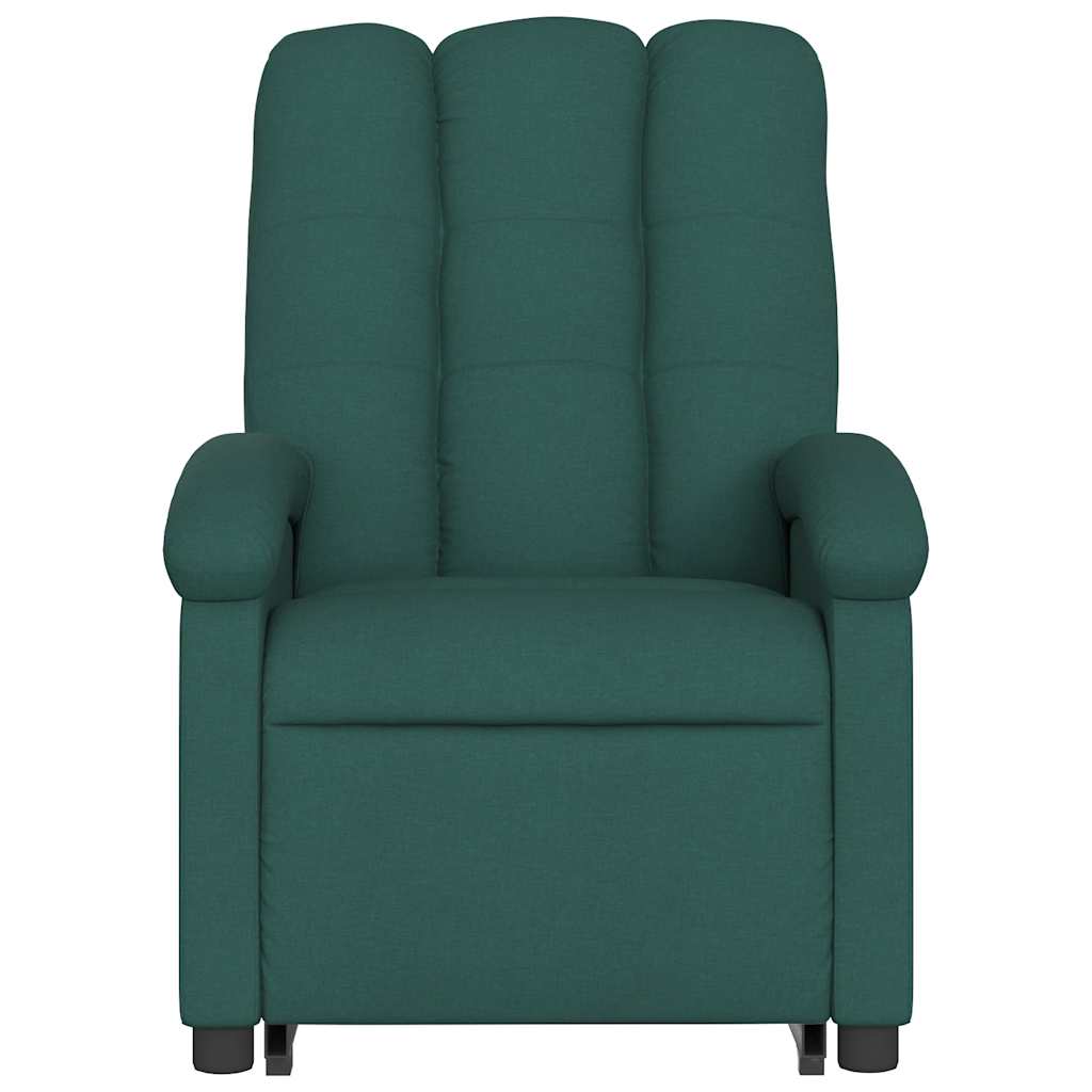 Fauteuil inclinable de massage Vert foncé Tissu