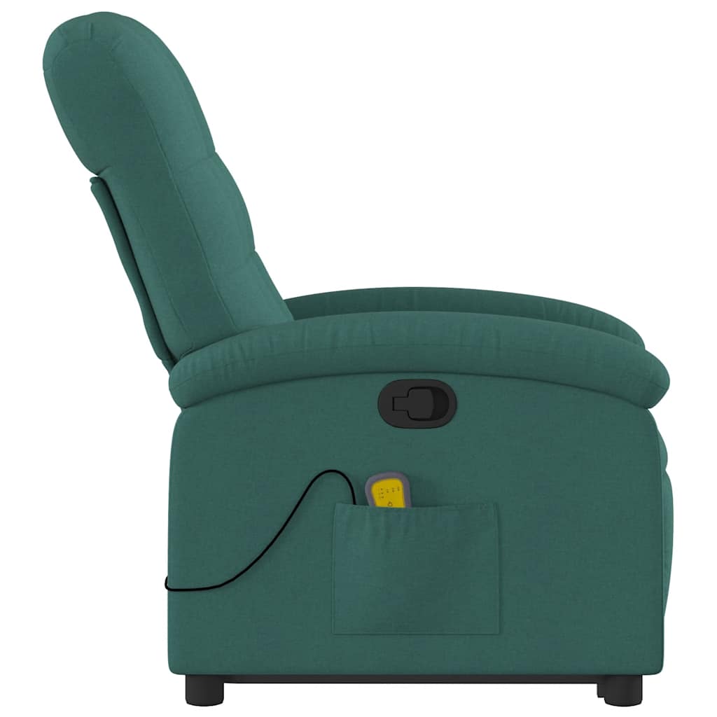 Fauteuil inclinable de massage Vert foncé Tissu - XIOS