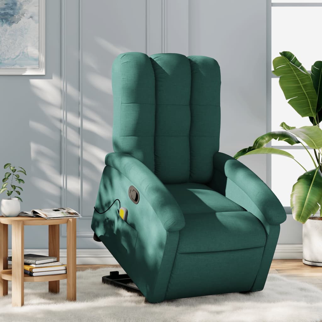 Fauteuil inclinable de massage Vert foncé Tissu - XIOS