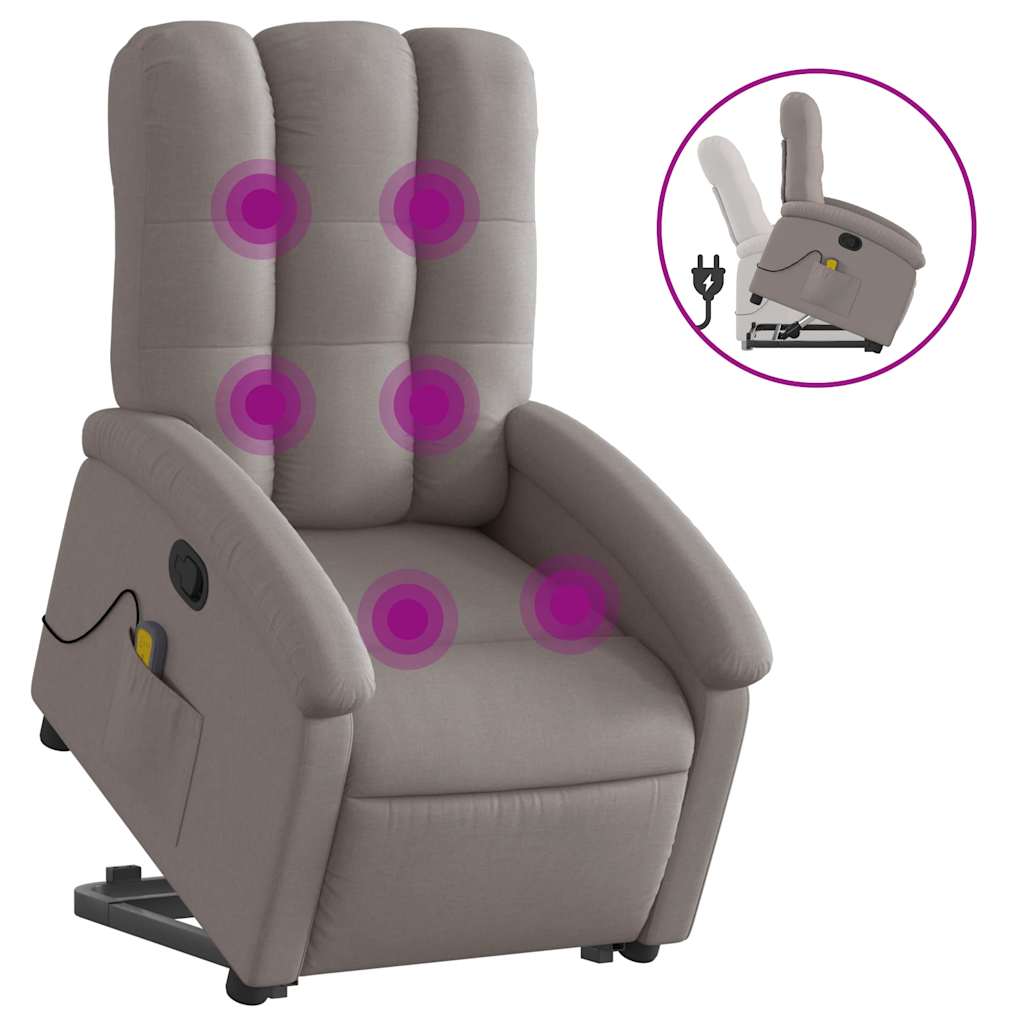 Fauteuil inclinable de massage Taupe Tissu - XIOS
