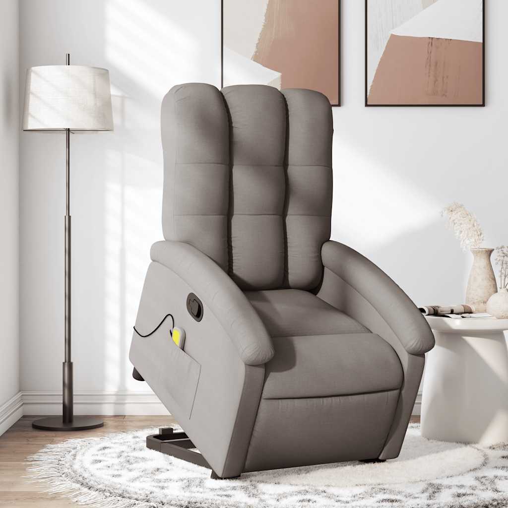 Fauteuil inclinable de massage Taupe Tissu - XIOS