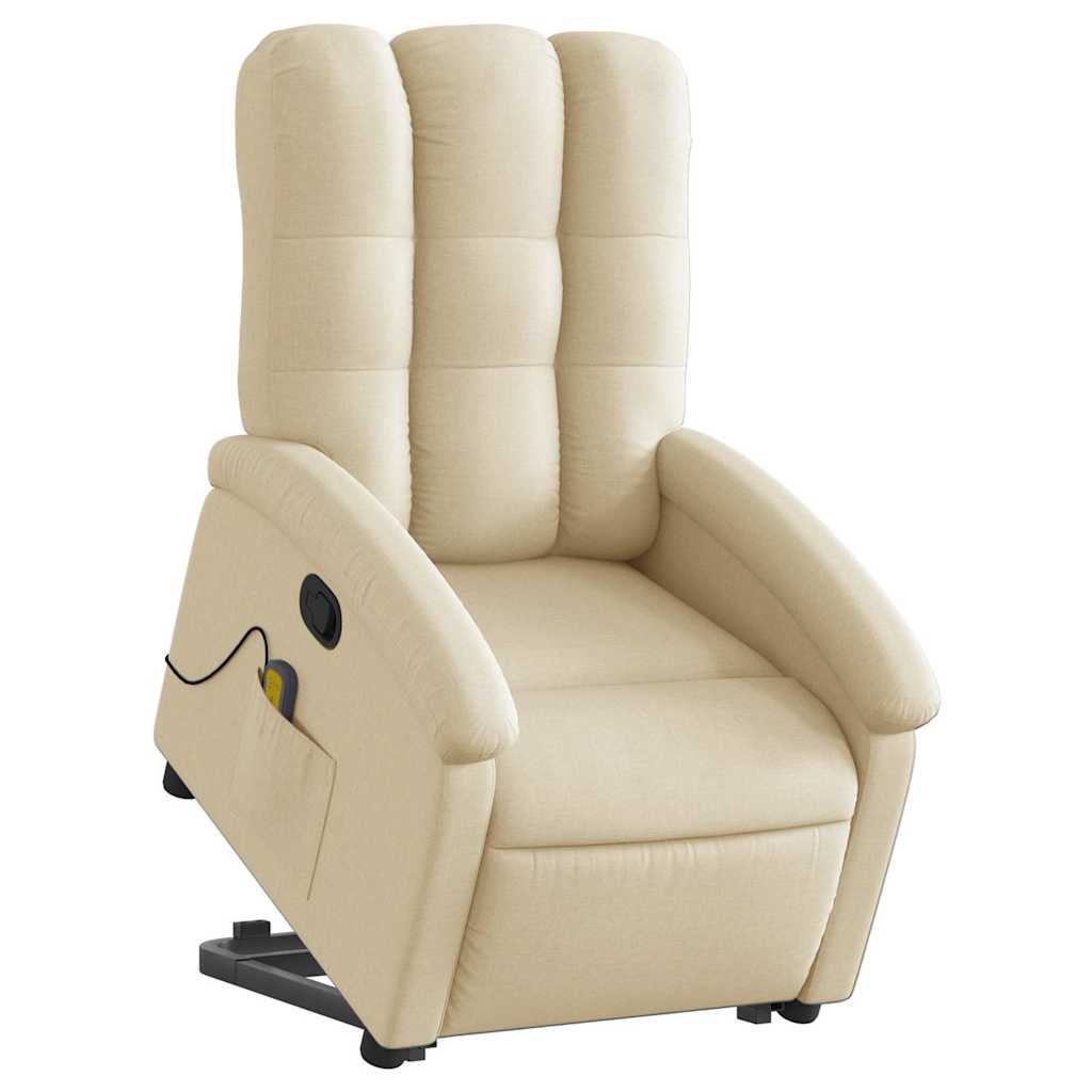 Fauteuil inclinable de massage Crème Tissu - XIOS