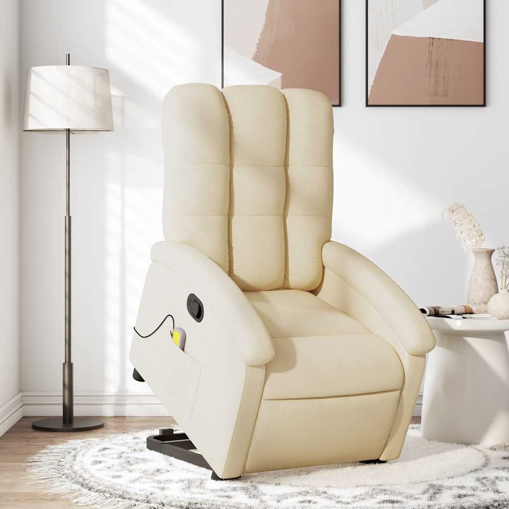 Fauteuil inclinable de massage Crème Tissu - XIOS