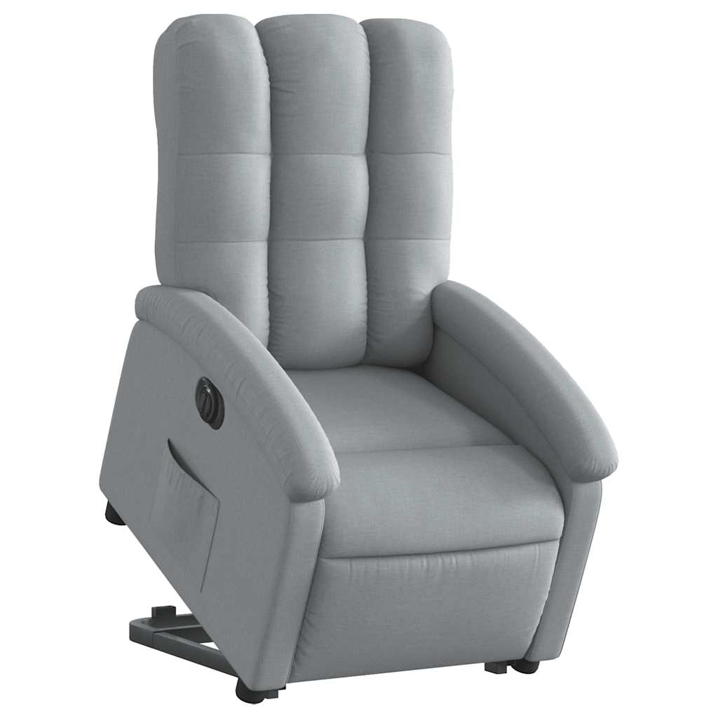 Fauteuil inclinable électrique gris clair tissu - XIOS