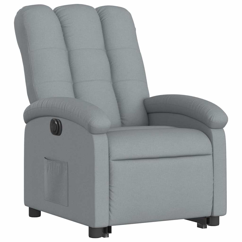 Fauteuil inclinable électrique gris clair tissu - XIOS