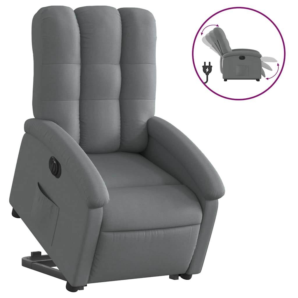 Fauteuil inclinable électrique gris foncé tissu - XIOS