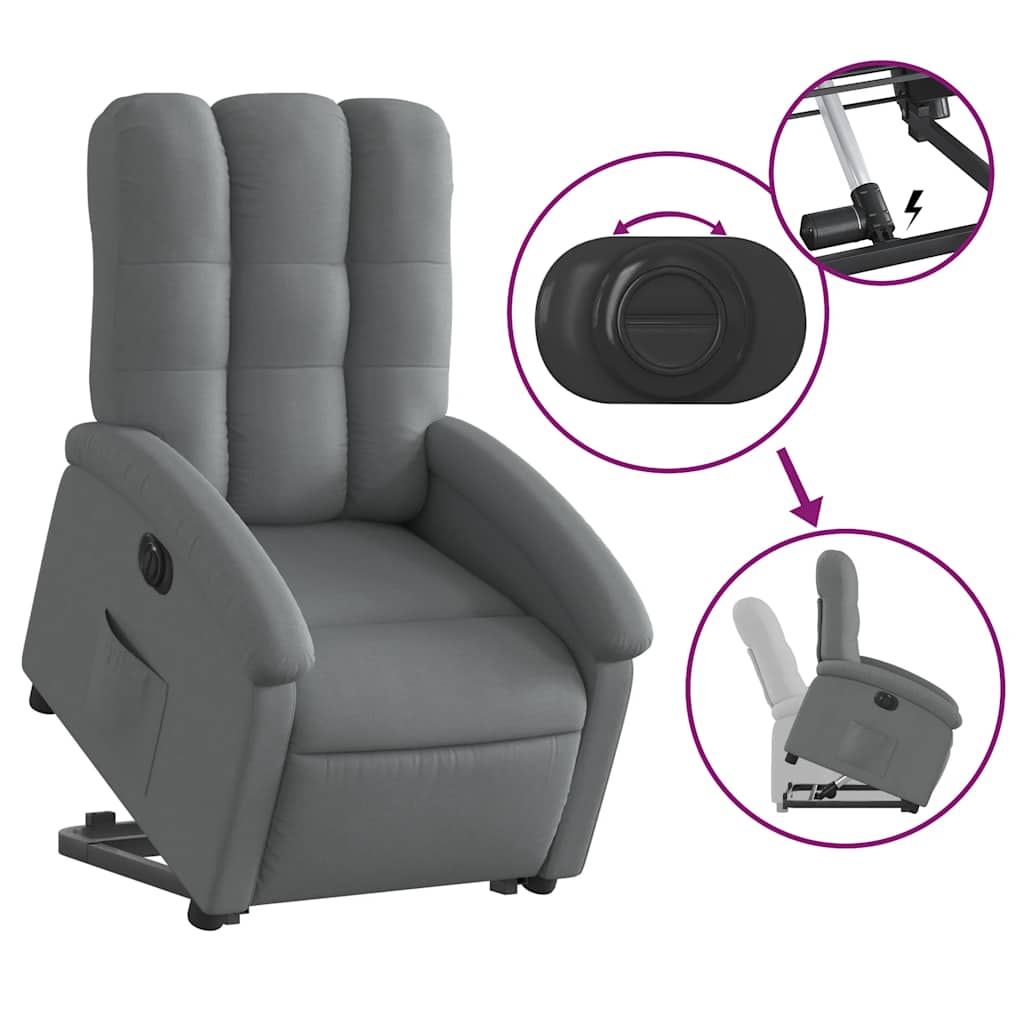 Fauteuil inclinable électrique gris foncé tissu - XIOS