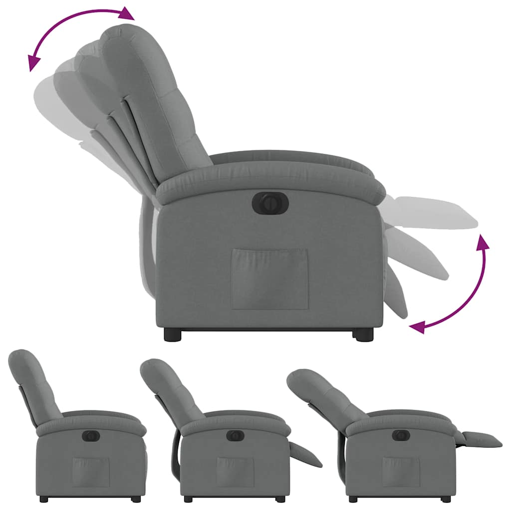 Fauteuil inclinable électrique gris foncé tissu - XIOS