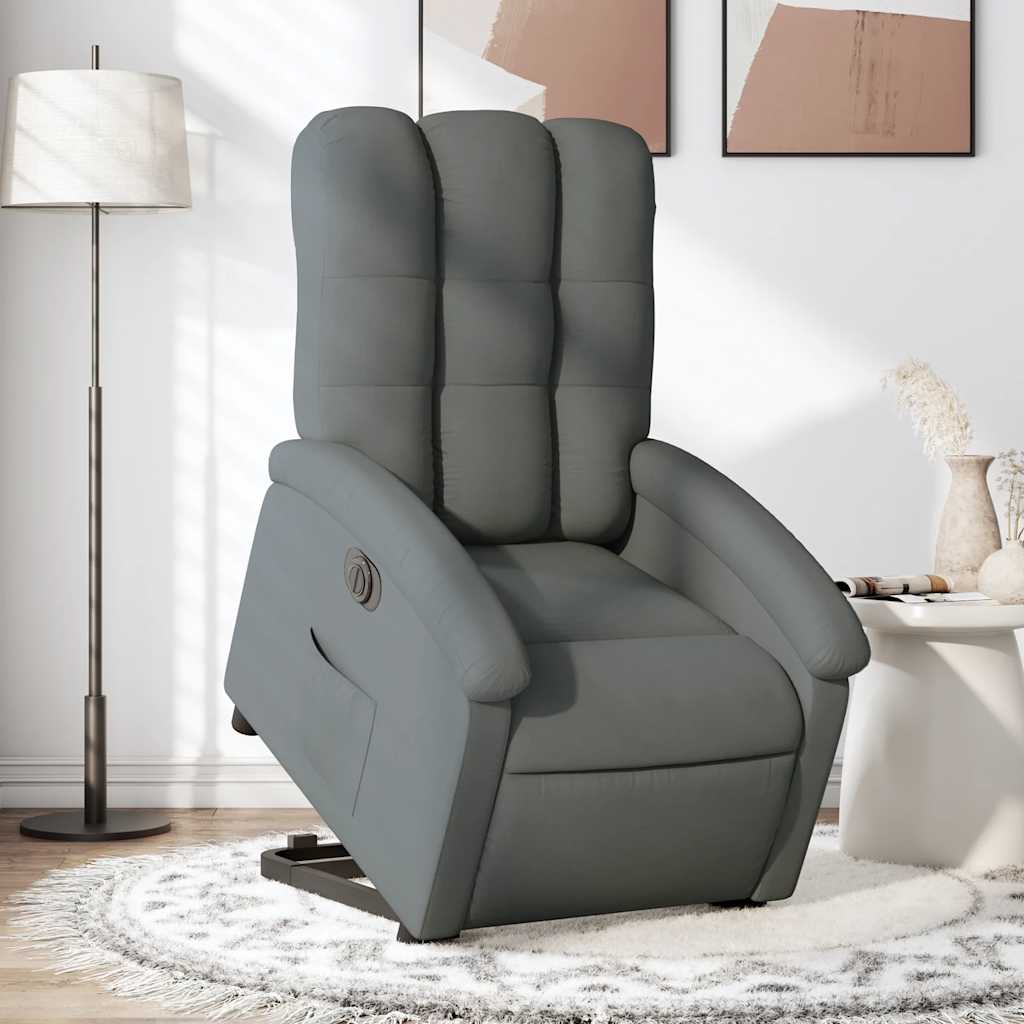 Fauteuil inclinable électrique gris foncé tissu - XIOS