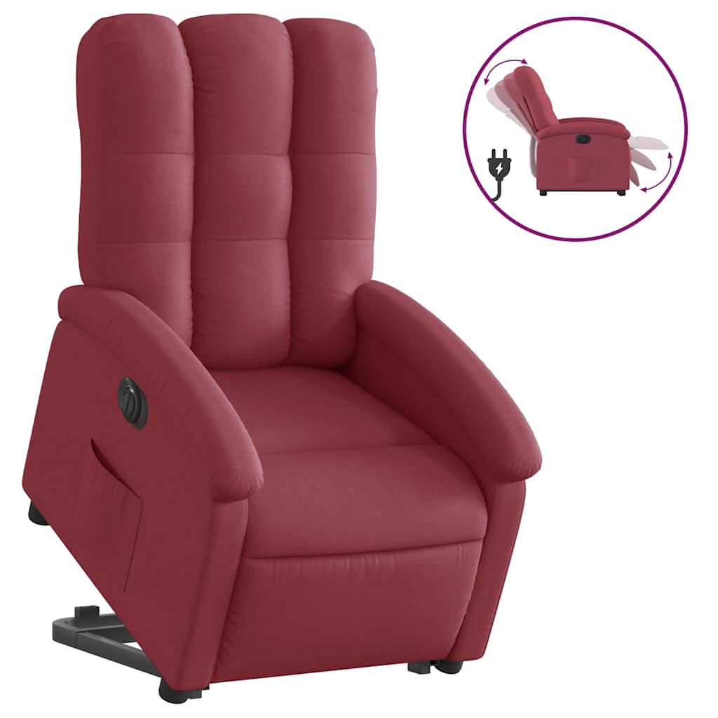 Fauteuil inclinable électrique rouge bordeaux tissu - XIOS