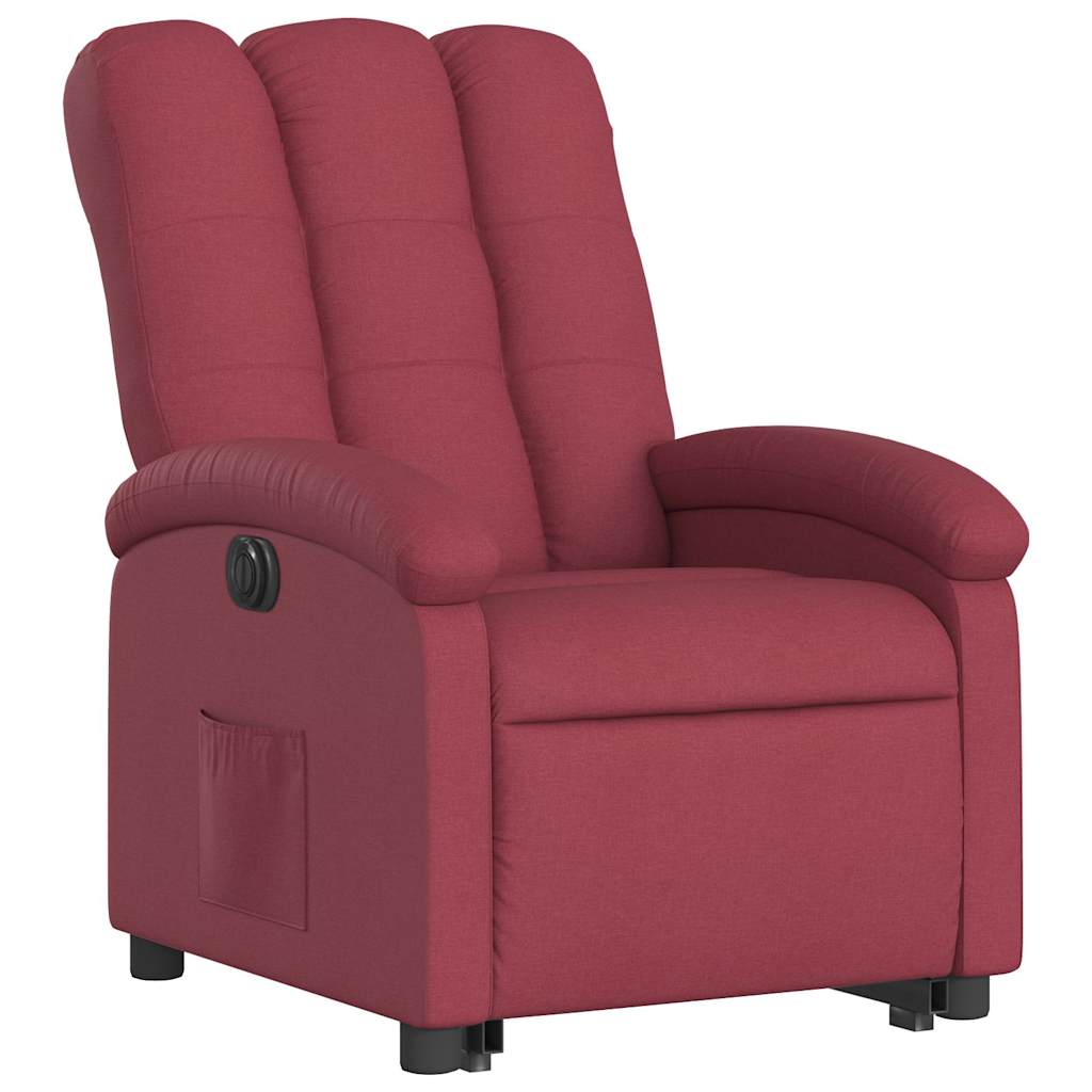 Fauteuil inclinable électrique rouge bordeaux tissu - XIOS