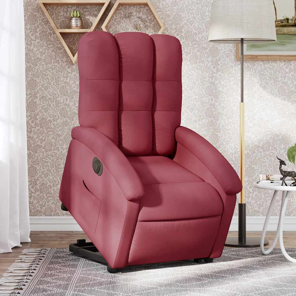 Fauteuil inclinable électrique rouge bordeaux tissu - XIOS
