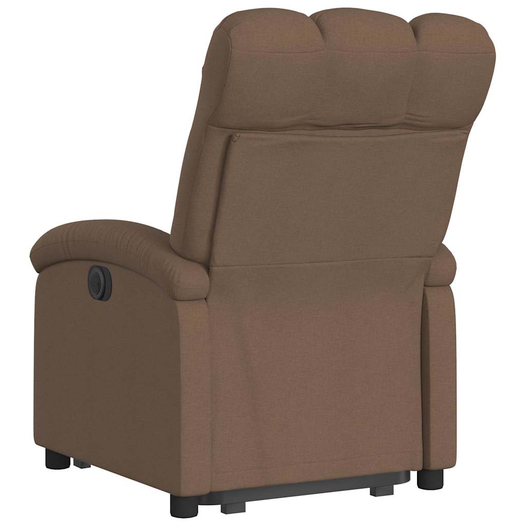 Fauteuil inclinable électrique marron tissu - XIOS